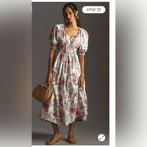 Anthropology Somerset dress puff sleeve edition